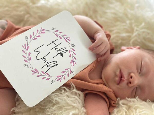 Blossom Baby Milestone Cards - Hello World